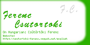 ferenc csutortoki business card