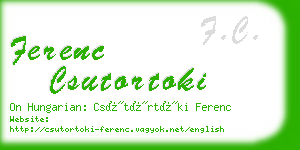 ferenc csutortoki business card